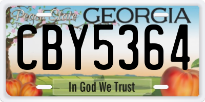 GA license plate CBY5364