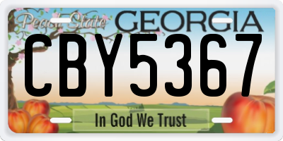 GA license plate CBY5367