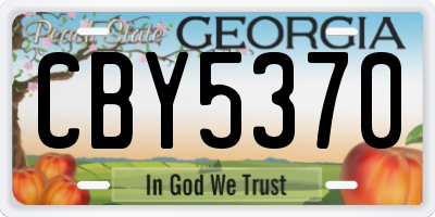 GA license plate CBY5370
