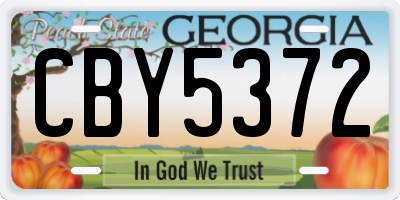 GA license plate CBY5372