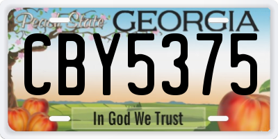 GA license plate CBY5375