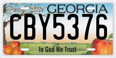 GA license plate CBY5376