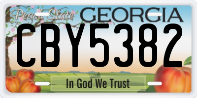 GA license plate CBY5382