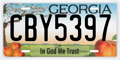 GA license plate CBY5397