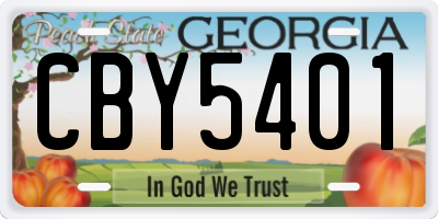 GA license plate CBY5401