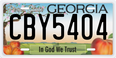 GA license plate CBY5404