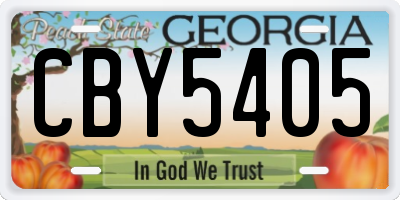 GA license plate CBY5405