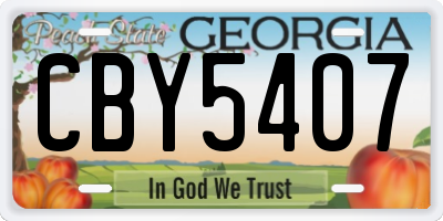 GA license plate CBY5407