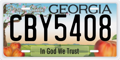 GA license plate CBY5408