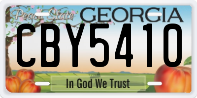GA license plate CBY5410