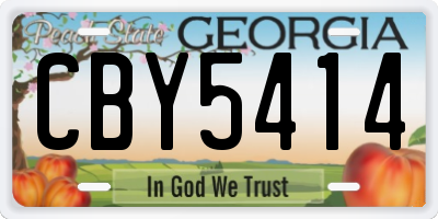 GA license plate CBY5414