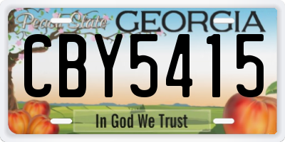 GA license plate CBY5415
