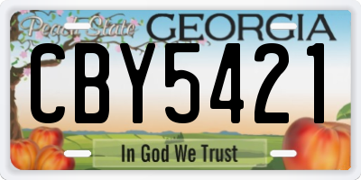 GA license plate CBY5421