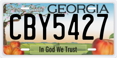 GA license plate CBY5427
