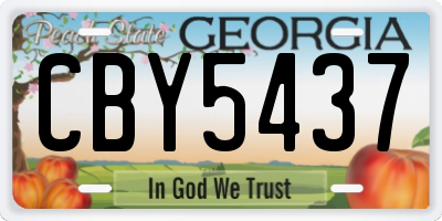 GA license plate CBY5437