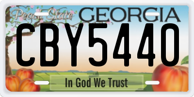 GA license plate CBY5440