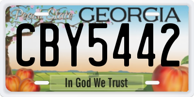 GA license plate CBY5442