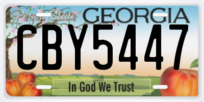 GA license plate CBY5447