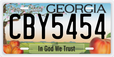 GA license plate CBY5454