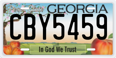 GA license plate CBY5459