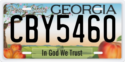 GA license plate CBY5460