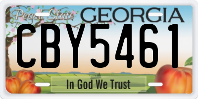GA license plate CBY5461