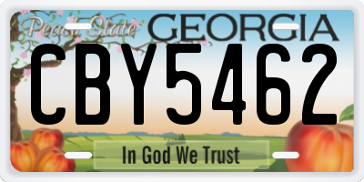 GA license plate CBY5462