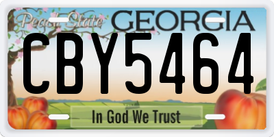 GA license plate CBY5464