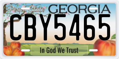 GA license plate CBY5465