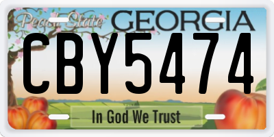GA license plate CBY5474