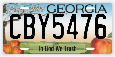 GA license plate CBY5476