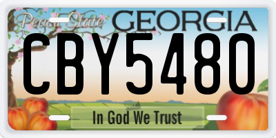 GA license plate CBY5480