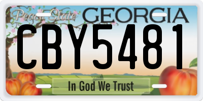 GA license plate CBY5481