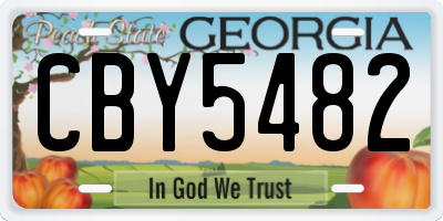 GA license plate CBY5482