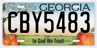 GA license plate CBY5483