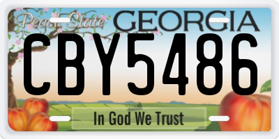 GA license plate CBY5486