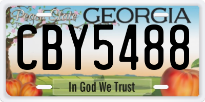 GA license plate CBY5488