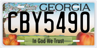 GA license plate CBY5490