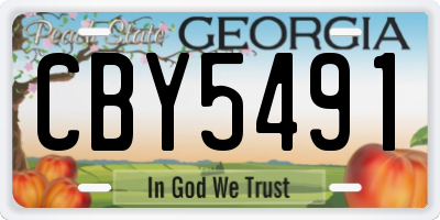 GA license plate CBY5491