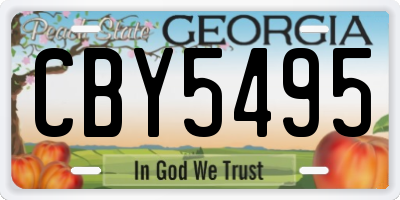 GA license plate CBY5495