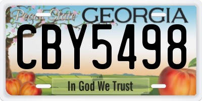 GA license plate CBY5498