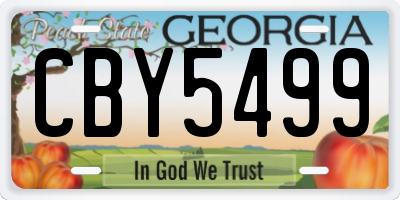 GA license plate CBY5499
