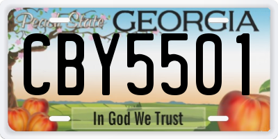 GA license plate CBY5501