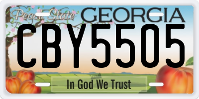 GA license plate CBY5505