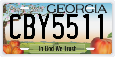 GA license plate CBY5511