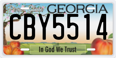 GA license plate CBY5514
