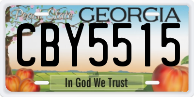 GA license plate CBY5515