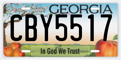 GA license plate CBY5517