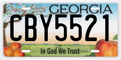 GA license plate CBY5521