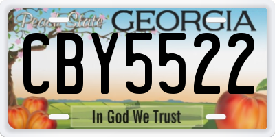 GA license plate CBY5522